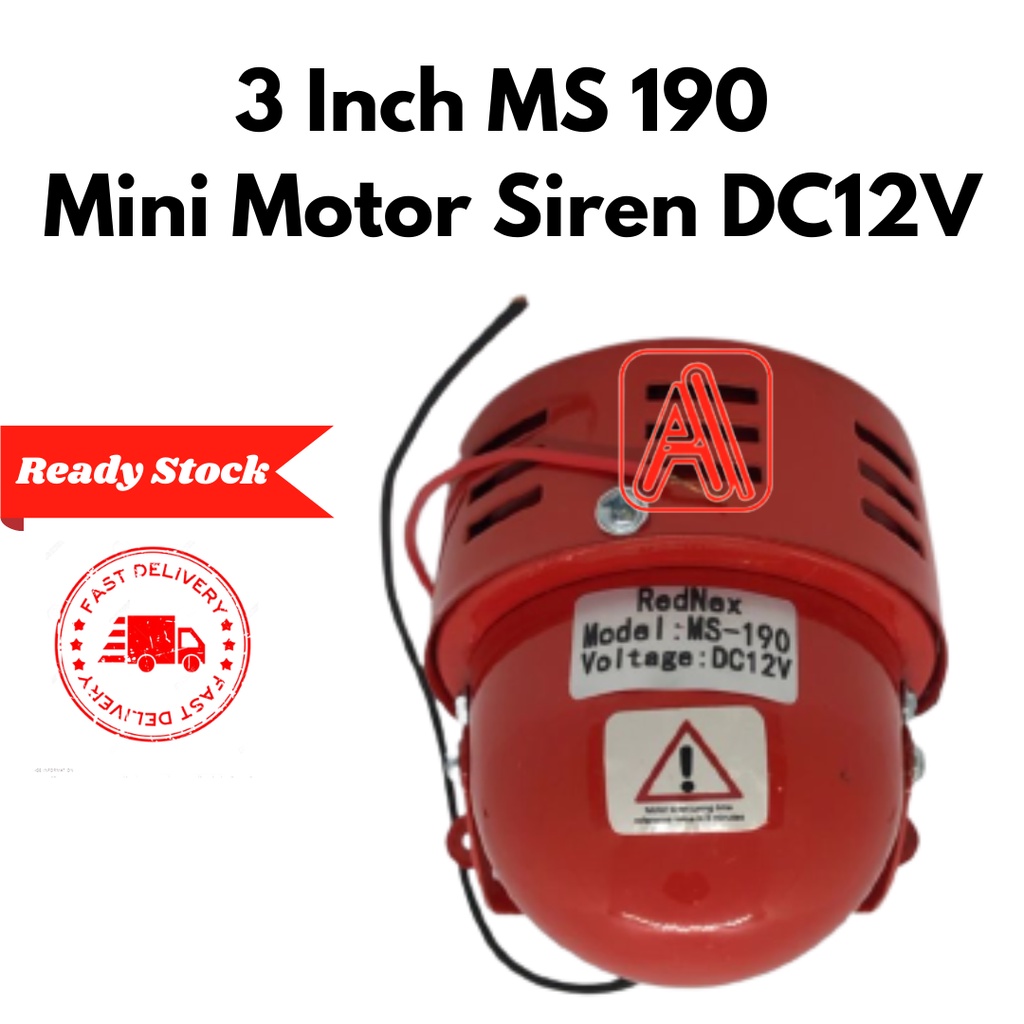 3 Inch 3 Ms 190 Mini Motor Siren Dc12v Dc24v Ac240v Shopee Malaysia