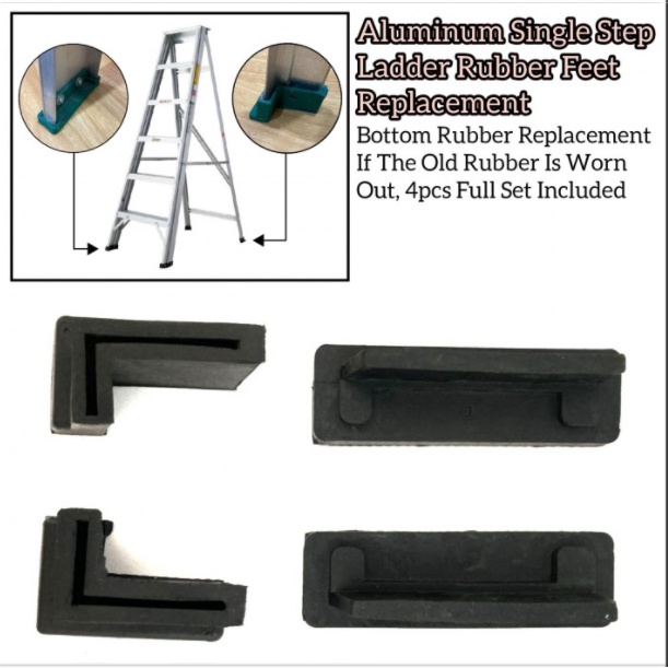 ALUMINIUM SINGLE LADDER STEP MULTIPURPOSE LADDER RUBBER BOTTOM
