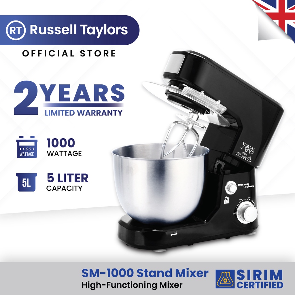 Russell Taylors Stand Mixer Cake Kitchen Blender (1000W/5L) SM-1000