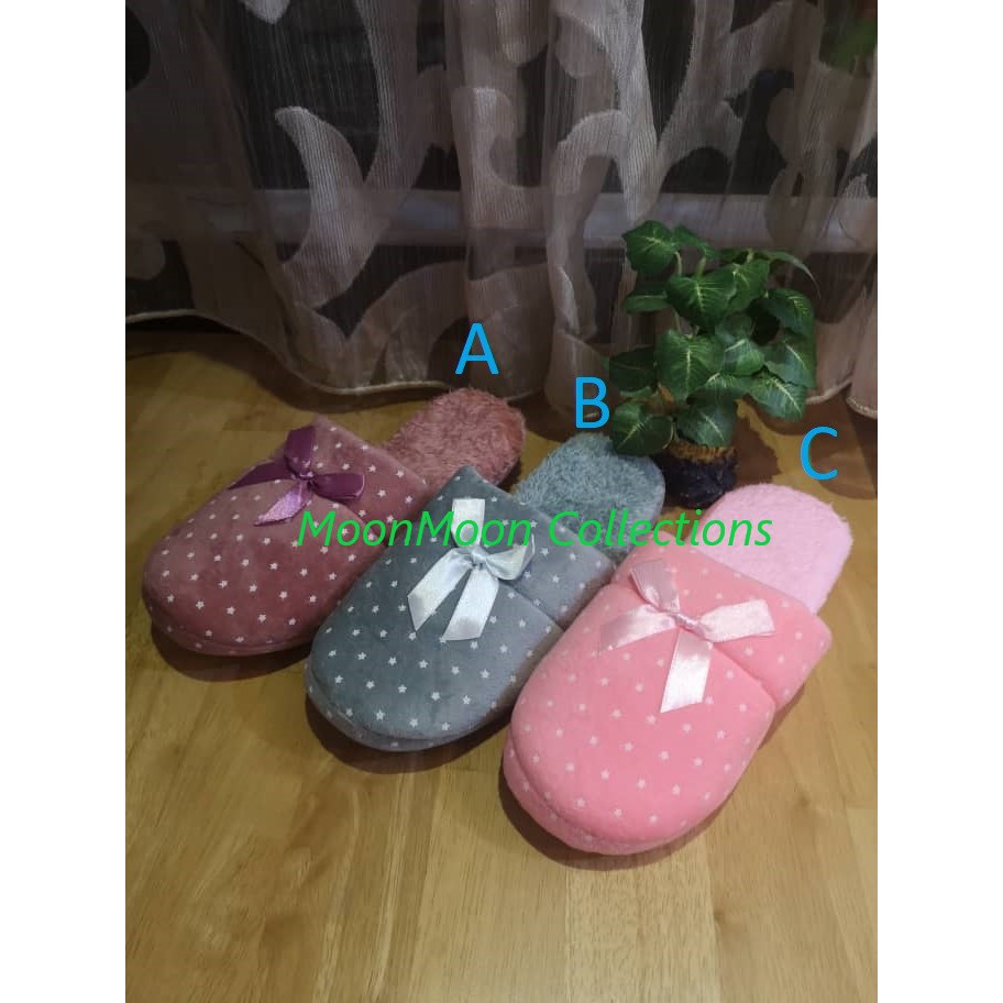 Kasut Bulu  Slippers For Ladies Women Soft Winter Warm 