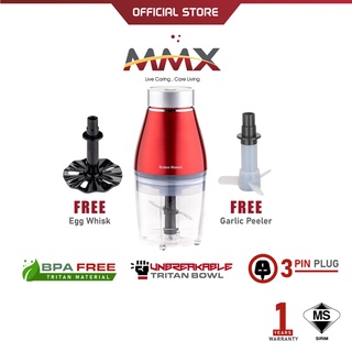 MMX Kelen Munoz Red Multi-Functional Mixer Food Chopper Blender (700ml) KM Cook Easy