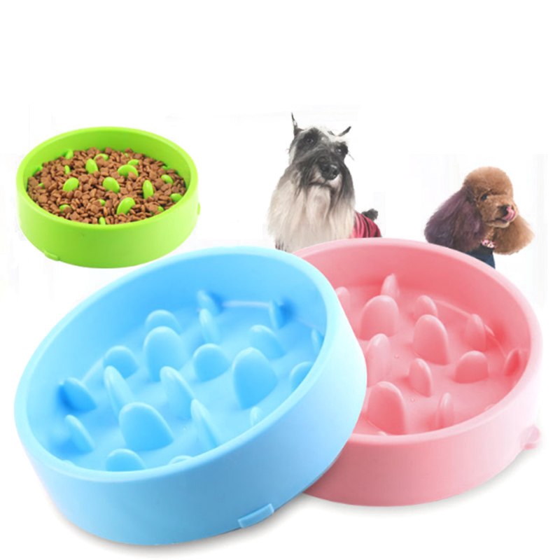 Pet Dog Cat Nonslip Bowl Feeder Water Slow Food Bowl Pet Puzzle