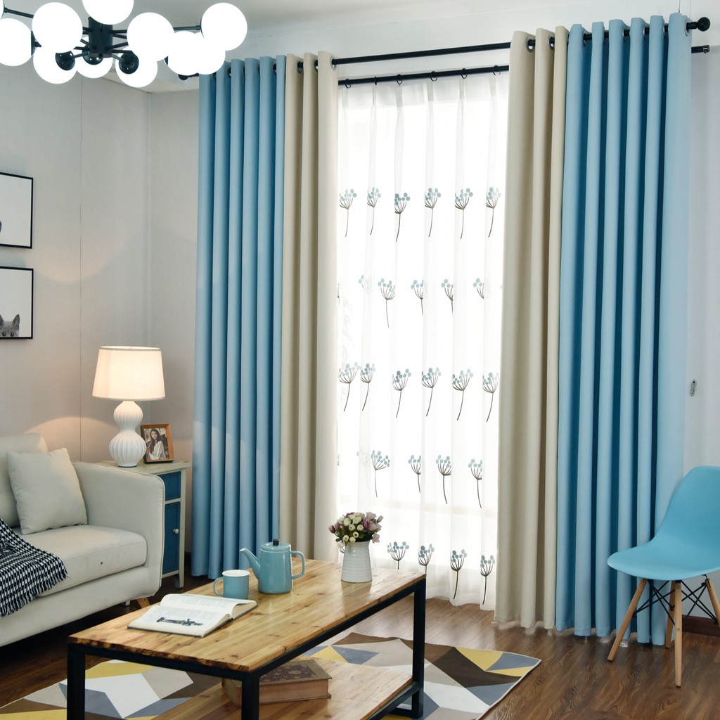 Modern Solid Cloth Blackout Curtain For Living Room Bedroom Thick