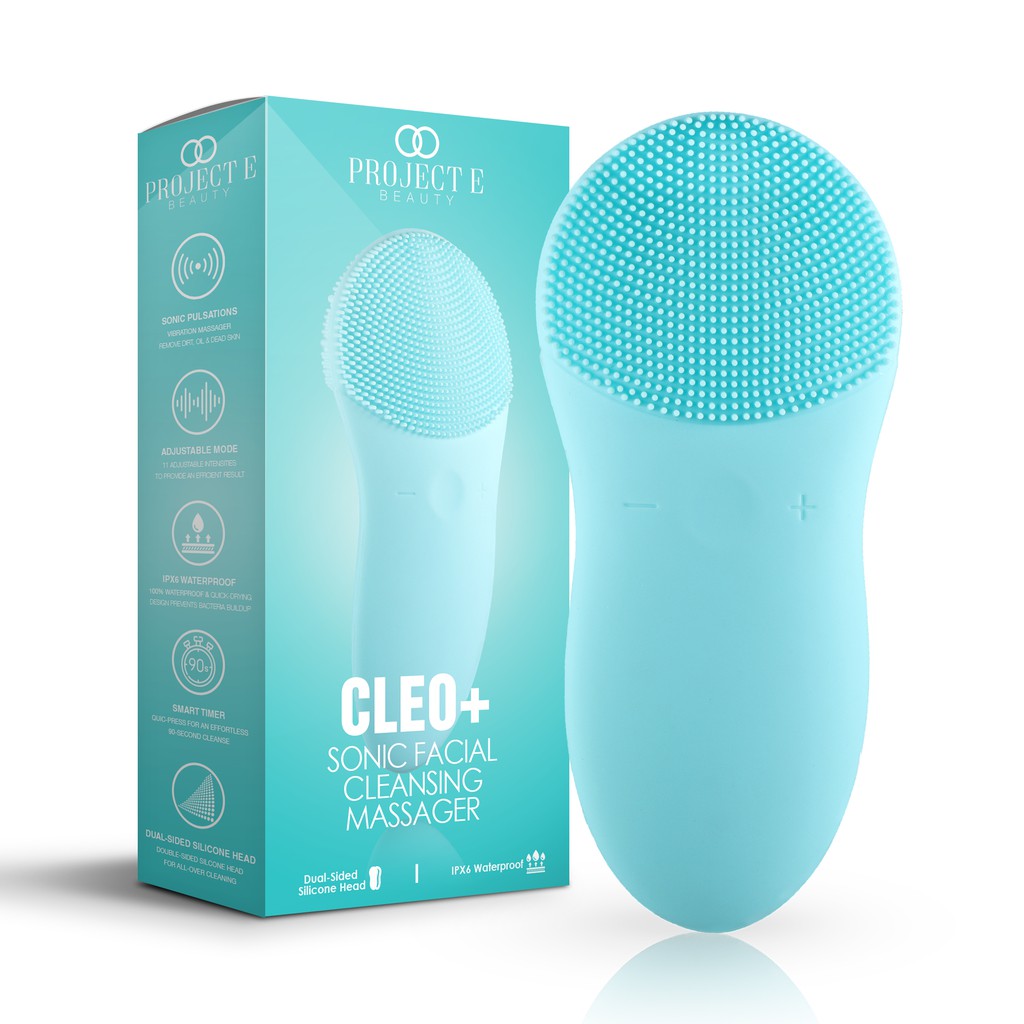 Project E Beauty CLEO+ | Sonic Facial Cleanser | Exfoliating Brush | Deep Pore Cleansing | Removes Dirt & Oil | For Clear & Smooth Skin | Face Massager | Waterproof & Rechargeable