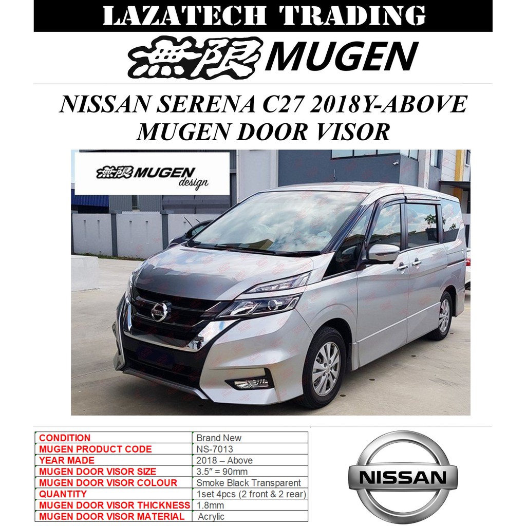 Mugen Door Visor Nissan Serena C27 2018 2021 Suitable For Latest Model Shopee Malaysia
