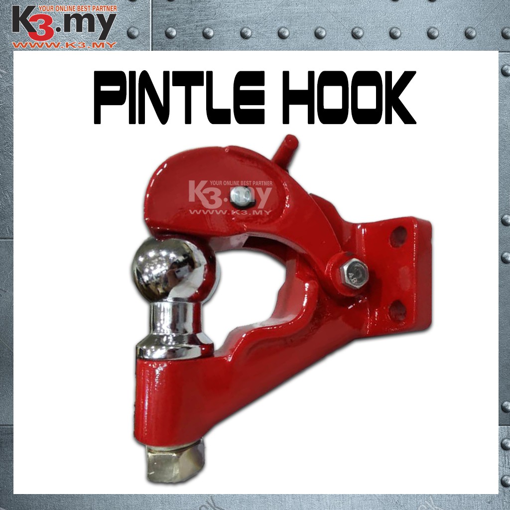 Heavy Duty 10 Ton Ball Combo Red Pintle Hook Tow Hook Hitch Towing 4WD Truck Trailer