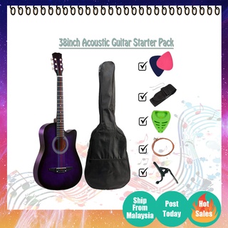38 inch Acoustic Guitar with Bag, Pick & String Set/ Guitar COMBO/ Gitar Akustik/Guitar Combo