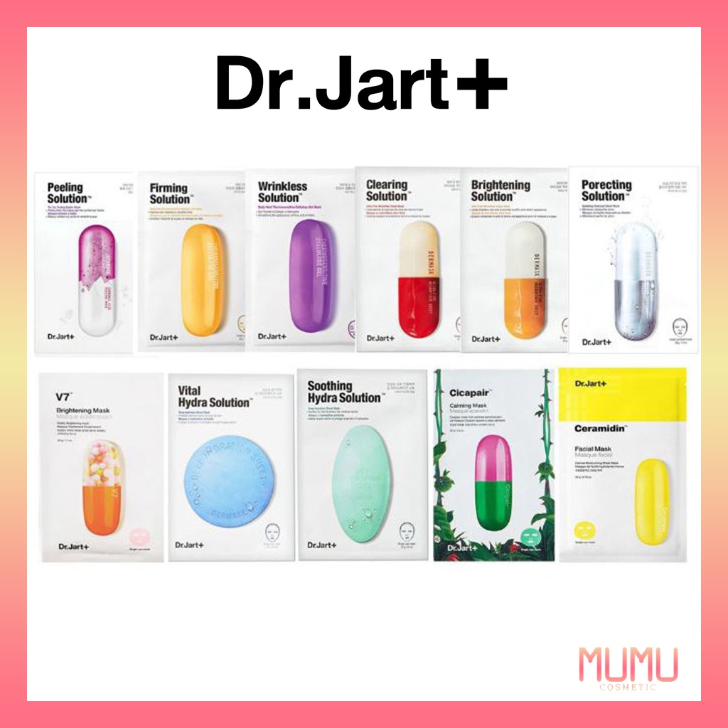 Dr.Jart+ / DERMASK / Facial Mask 11Types /Ceramidin Facial Barrier Mask,Vital Hydra Solution Mask,Soothing Hydra Solution, V7 Brightening