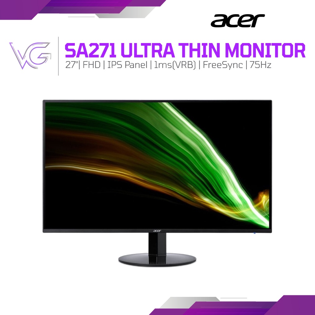 Acer SA271 (IPS) / SA241Y (VA) Flat 27" / 24" Ultra Thin Monitor (IPS