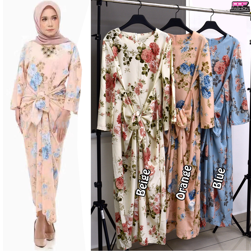 PPF 617 Flora Kaflan Pario Dress/Dress Pario Ikat Depan | Shopee Malaysia