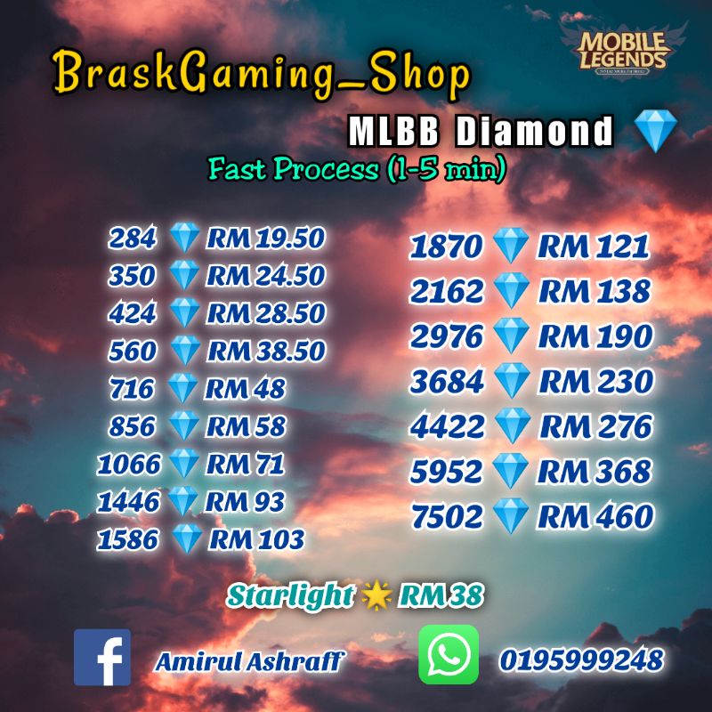 MLBB Diamond Top Up Topup ML MLBB Topup (Fast Process) (Cheap) Shopee