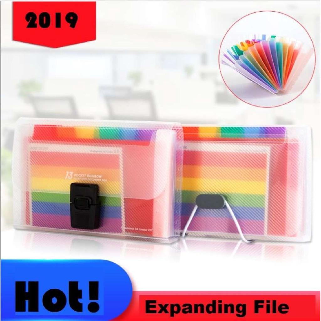 A6 / A4 Expandable File Organiser Accordion Expanding Files Wallets 13 Pockets Portable File