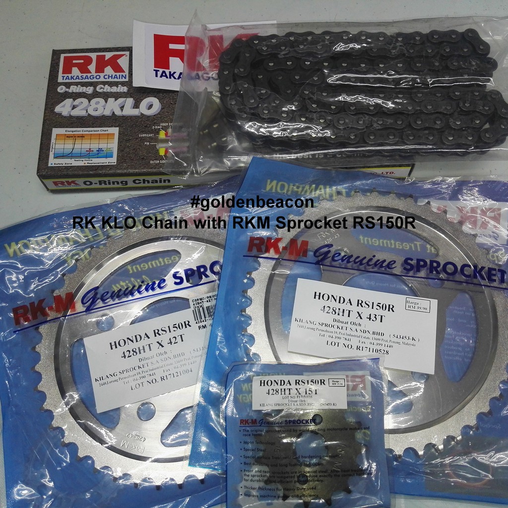 Honda Rs150r Rk Klo O Ring Chain Rkm Sprocket Kit Set Shopee Malaysia