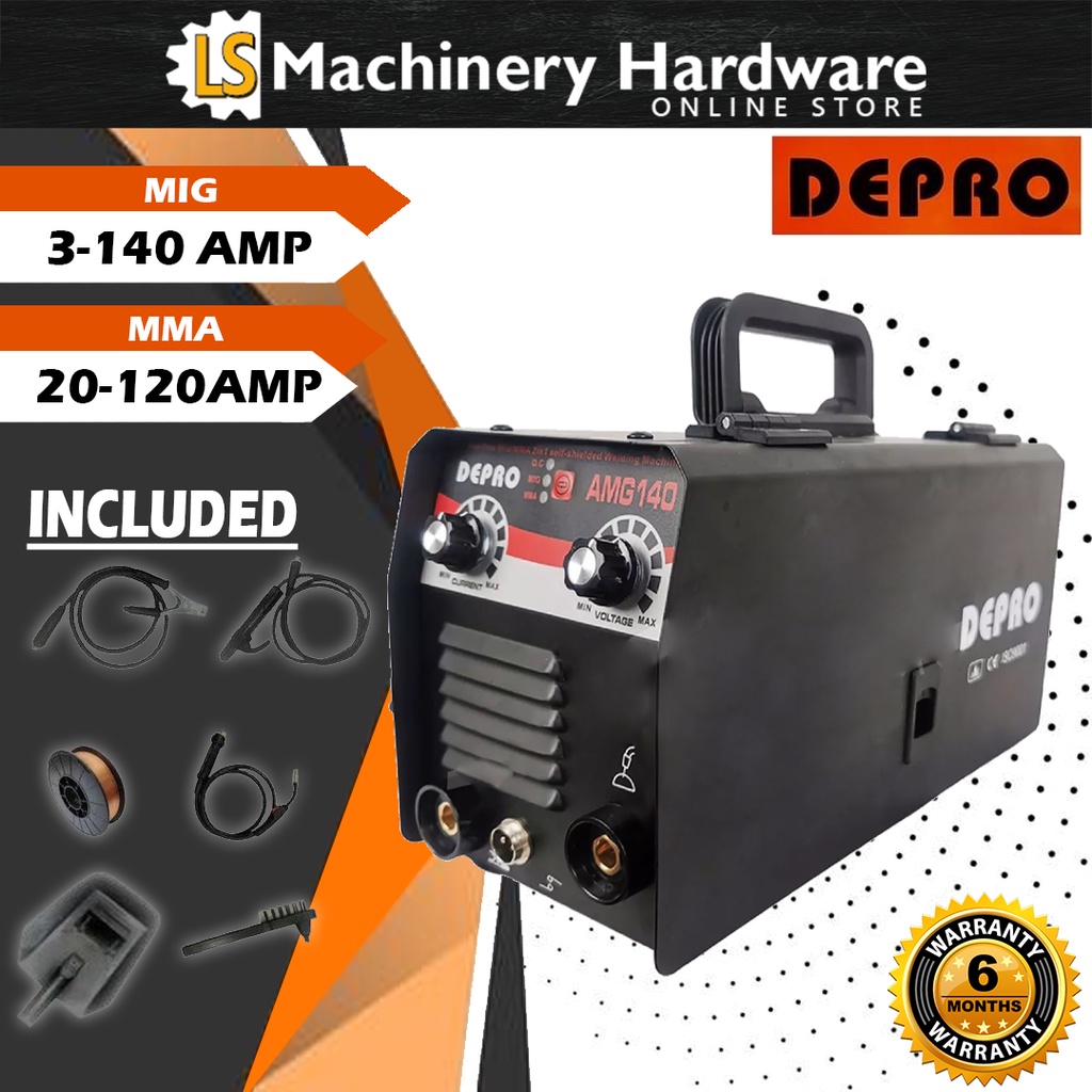 Depro 2in1 Migmma Inverter Gassless Welding Machine Free 1 Roll Flux Core Wire Mask And Brush 4228