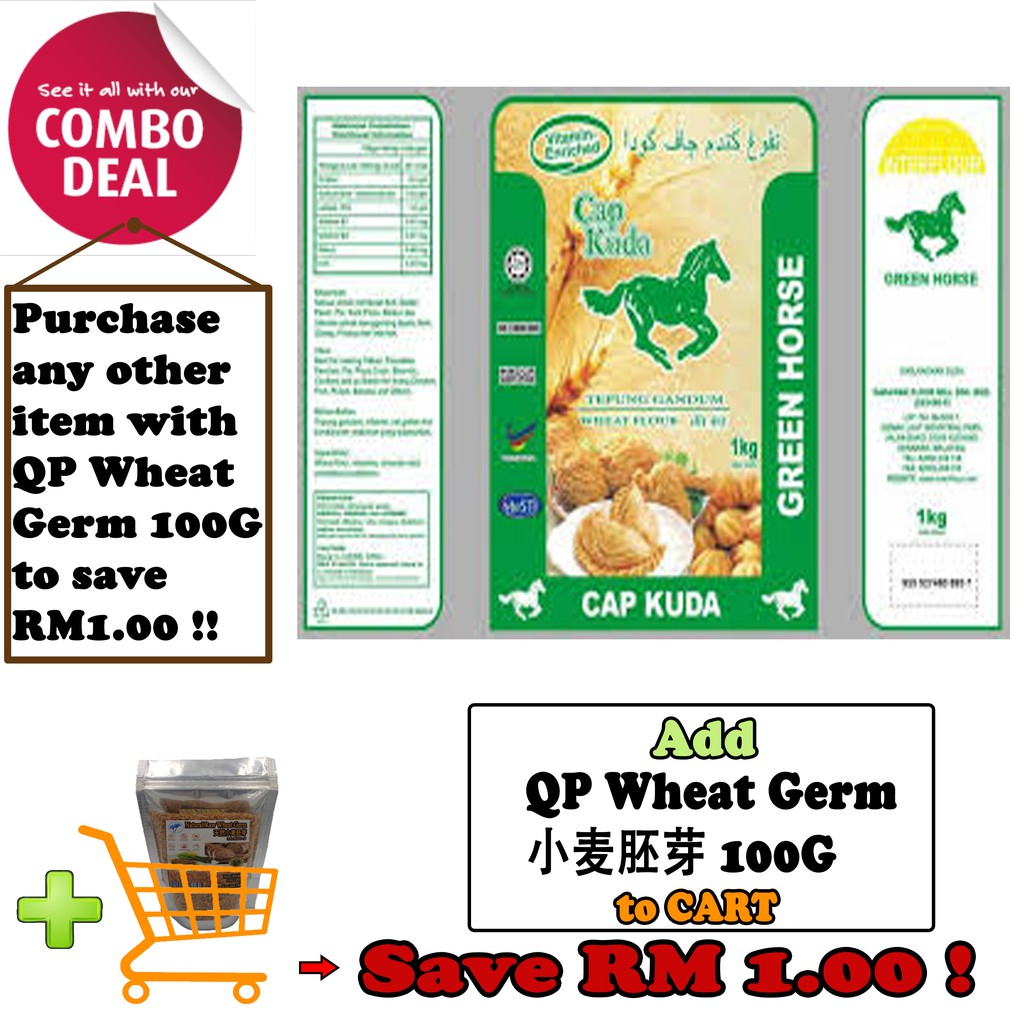Buy Qp Green Horse Wheat Flour Tepung Gandum Kuda Hijau 青马通用面粉 1kg Seetracker Malaysia