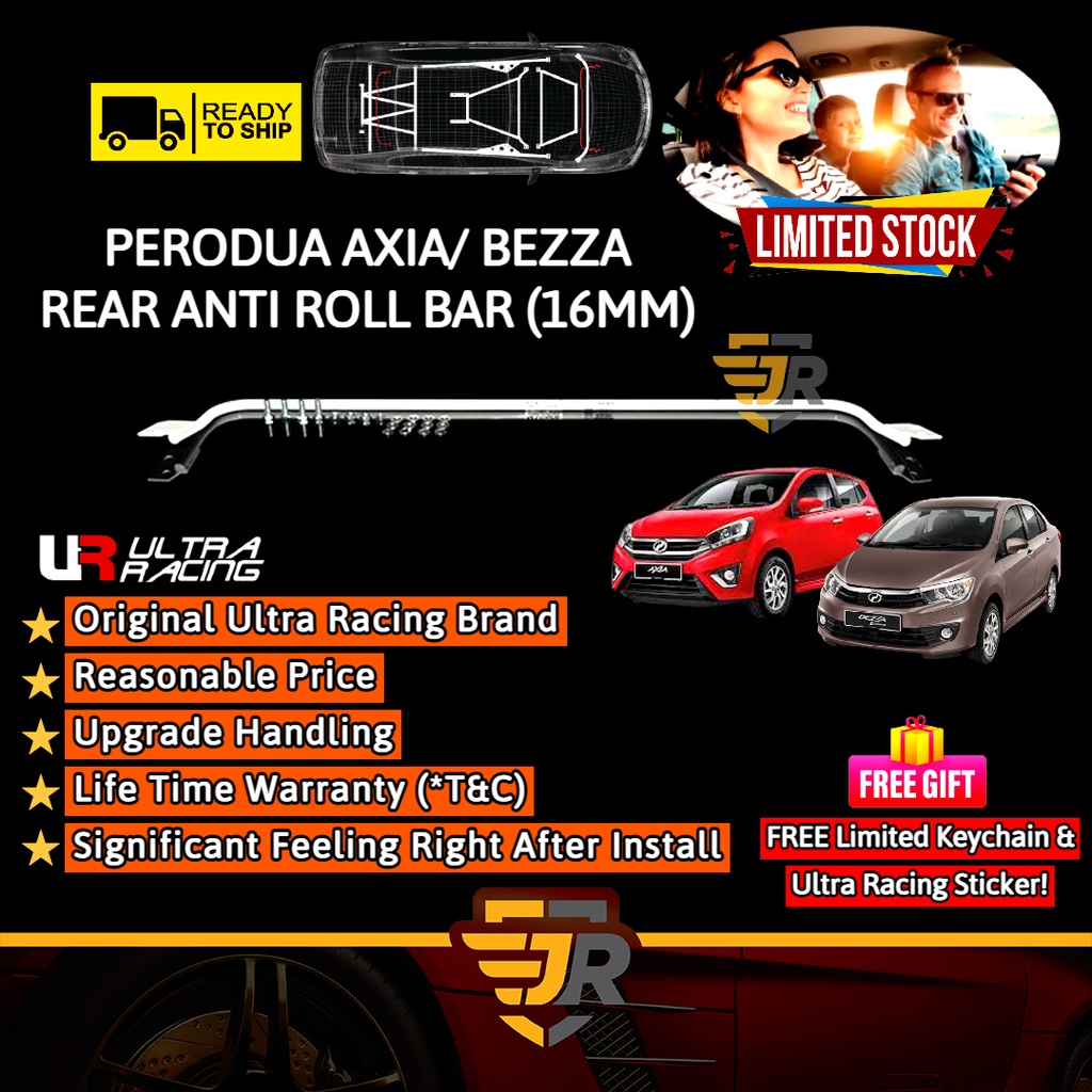 Ultra Racing Safety Bar Perodua Axia Bezza Rear Anti Roll Bar Rear Stabilizer Bar 16mm Car Suspension Parts Ar16 501 Shopee Malaysia