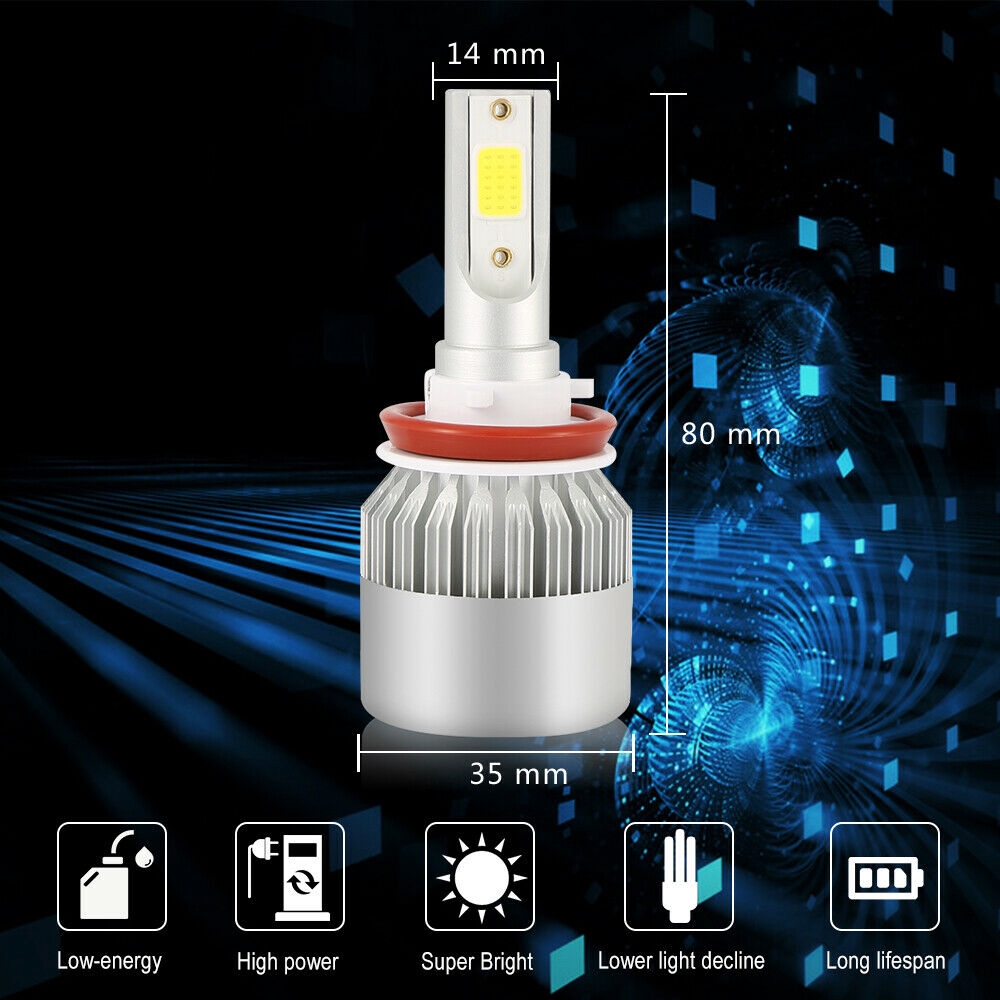 H8 H9 H11 1800W 270000LM LED Headlight Bulbs Conversion Kit 6000K High Low Beam 