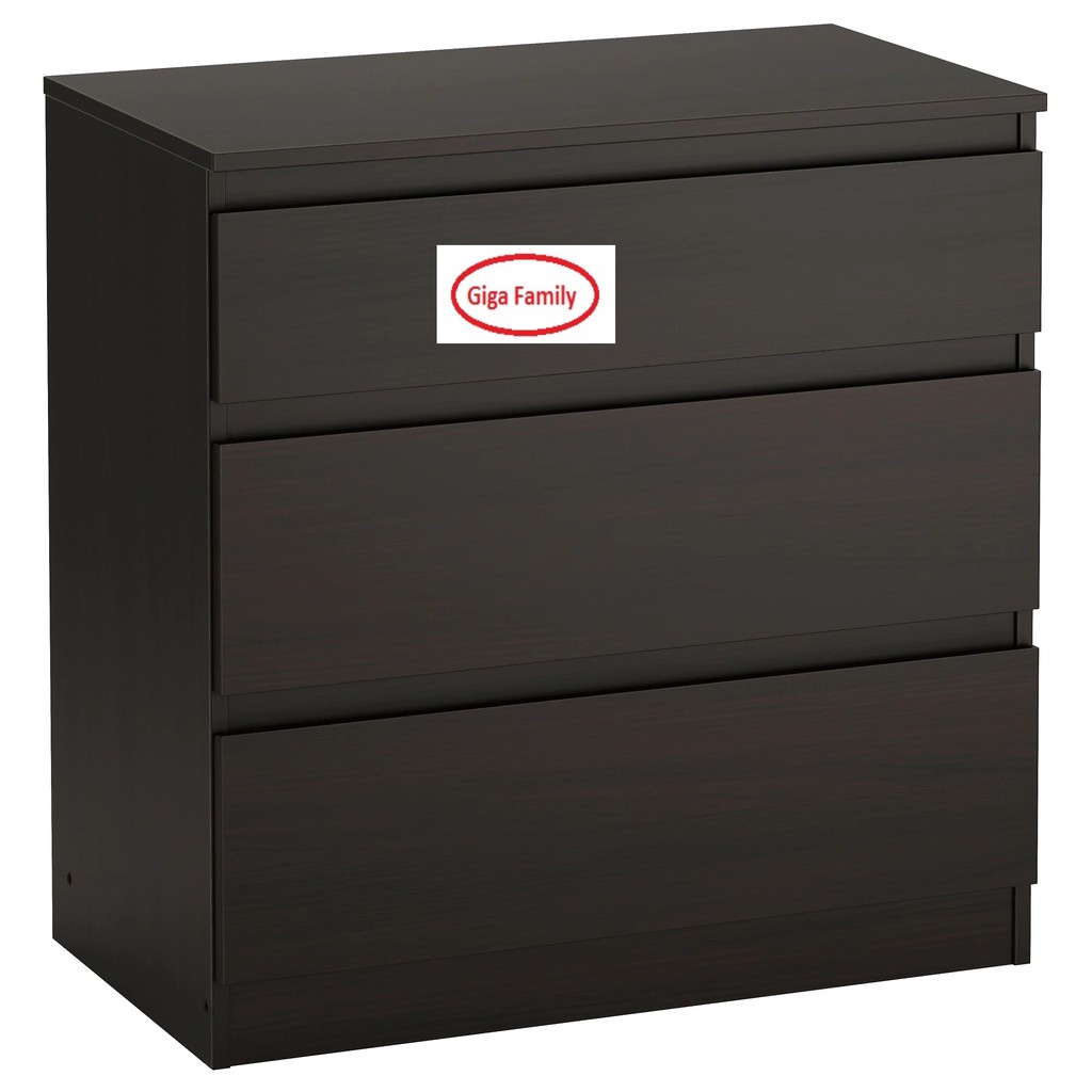 IKEA Kullen Chest of 3 drawers, DarkBrown Shopee Malaysia