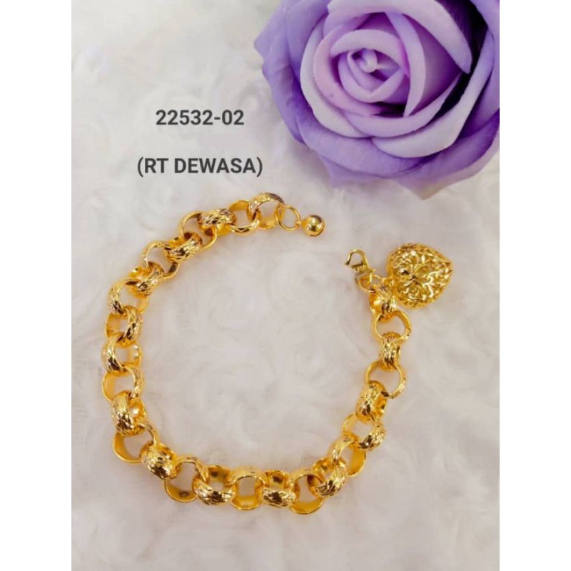 Rantai Tangan Gelang Kendi Satu Love Cop916 Emas Korea Bracelet Murah Shopee Malaysia