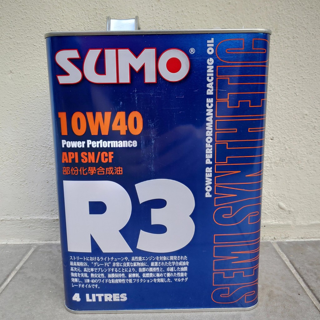 SUMO R3 10W40 Semi Synthetic Engine Oil 4L Toyota Honda 