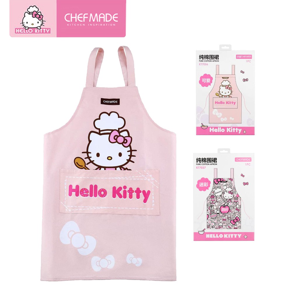 (ChefMade BW) HELLO KITTY PURE COTTON KITCHEN APRON KT7037 KT7056 ...