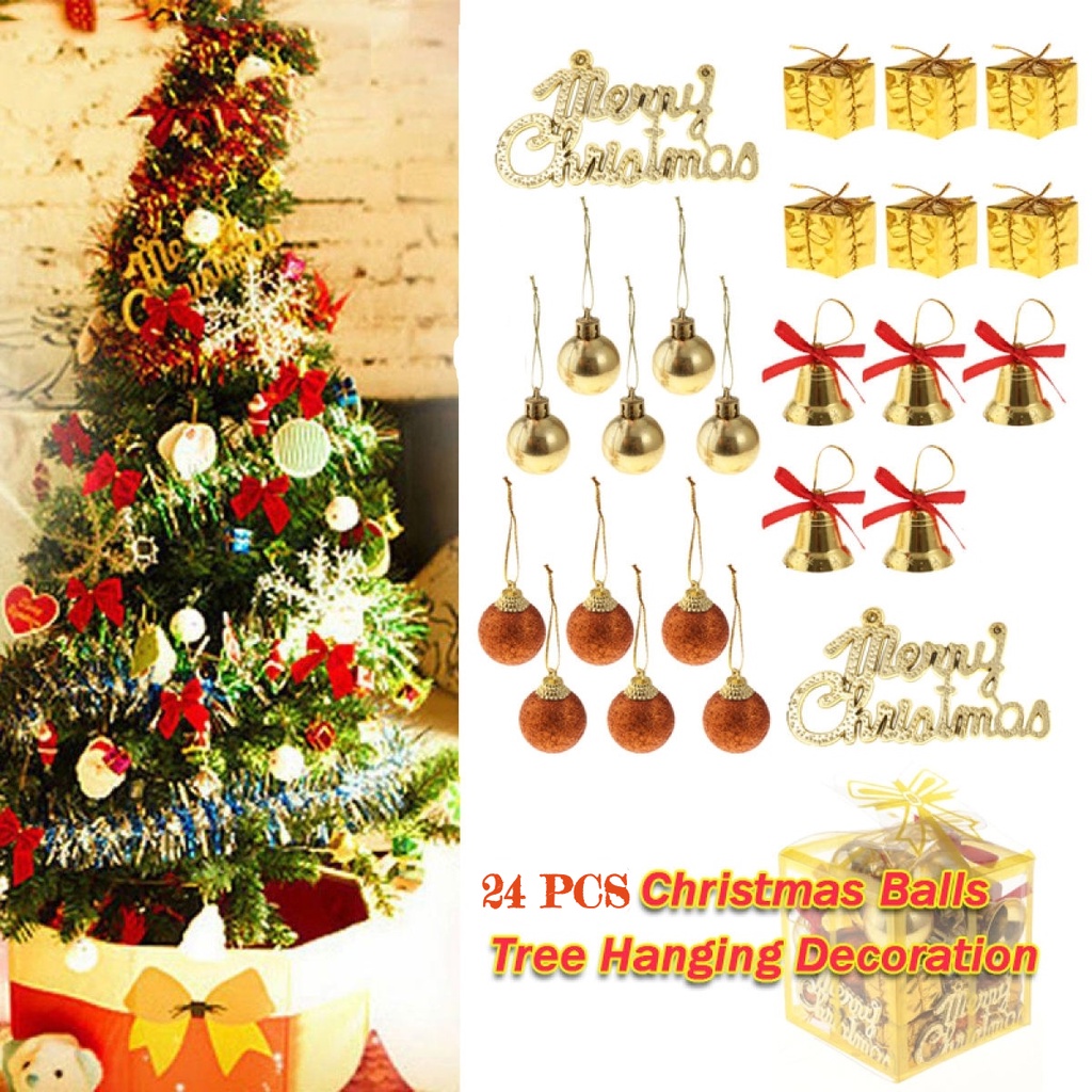 24 Pieces Of Christmas Tree Pendant Decoration Spree / Xmas Gifts ...