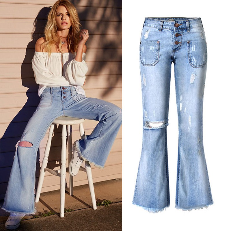 bootcut ripped jeans womens