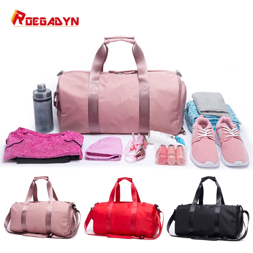 light pink gym bag