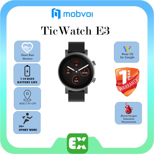 Ticwatch E3 Wear OS Smartwatch with SpO2 ORIGINAL MY