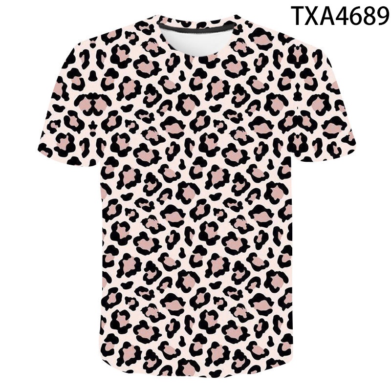 Summer Fashion Leopard T Shirt Men Women Print Casual T Shirts ...