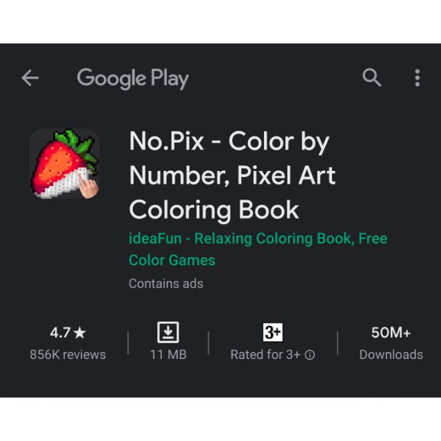 nopix  colornumber pixel art coloring book adfree