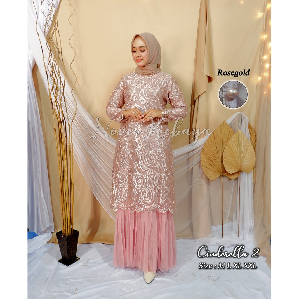 Latest Gamis Tutu Cinderella Beautiful Gamul Tulle Rose Gold Shopee Malaysia