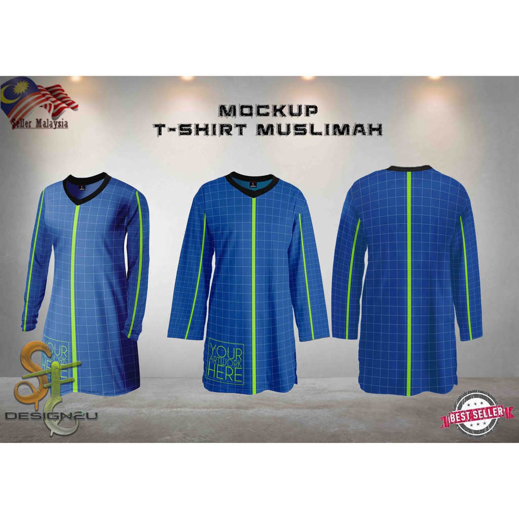 Download Mockup Baju T Shirt Muslimah Shopee Malaysia