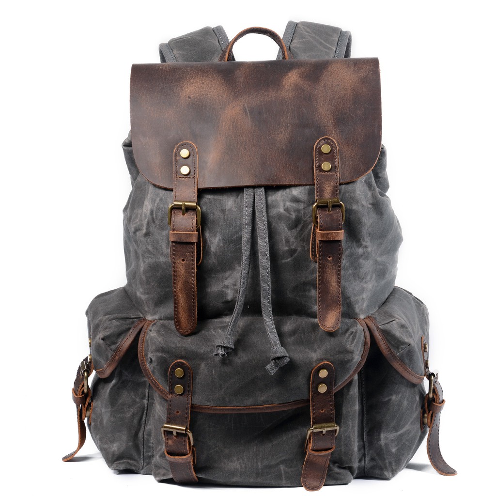 waxed canvas travel backpack