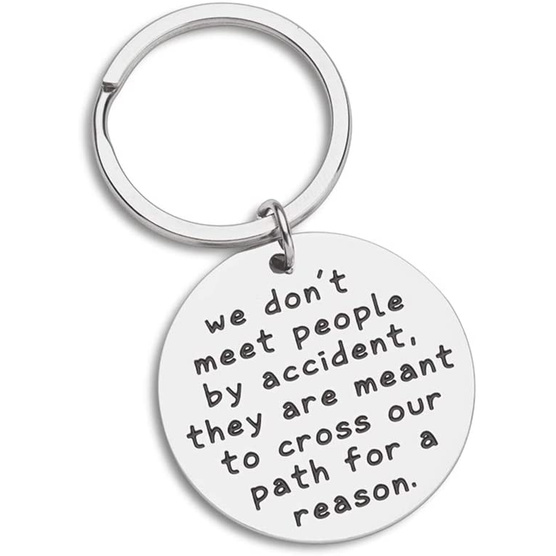 Gifts for Retirement Coworker Leaving Keychain Colleague Appreciation Keyring Thank You Farewell Birthday Gift Women Men We Don't Meet People by Accident Him Her Jewelry