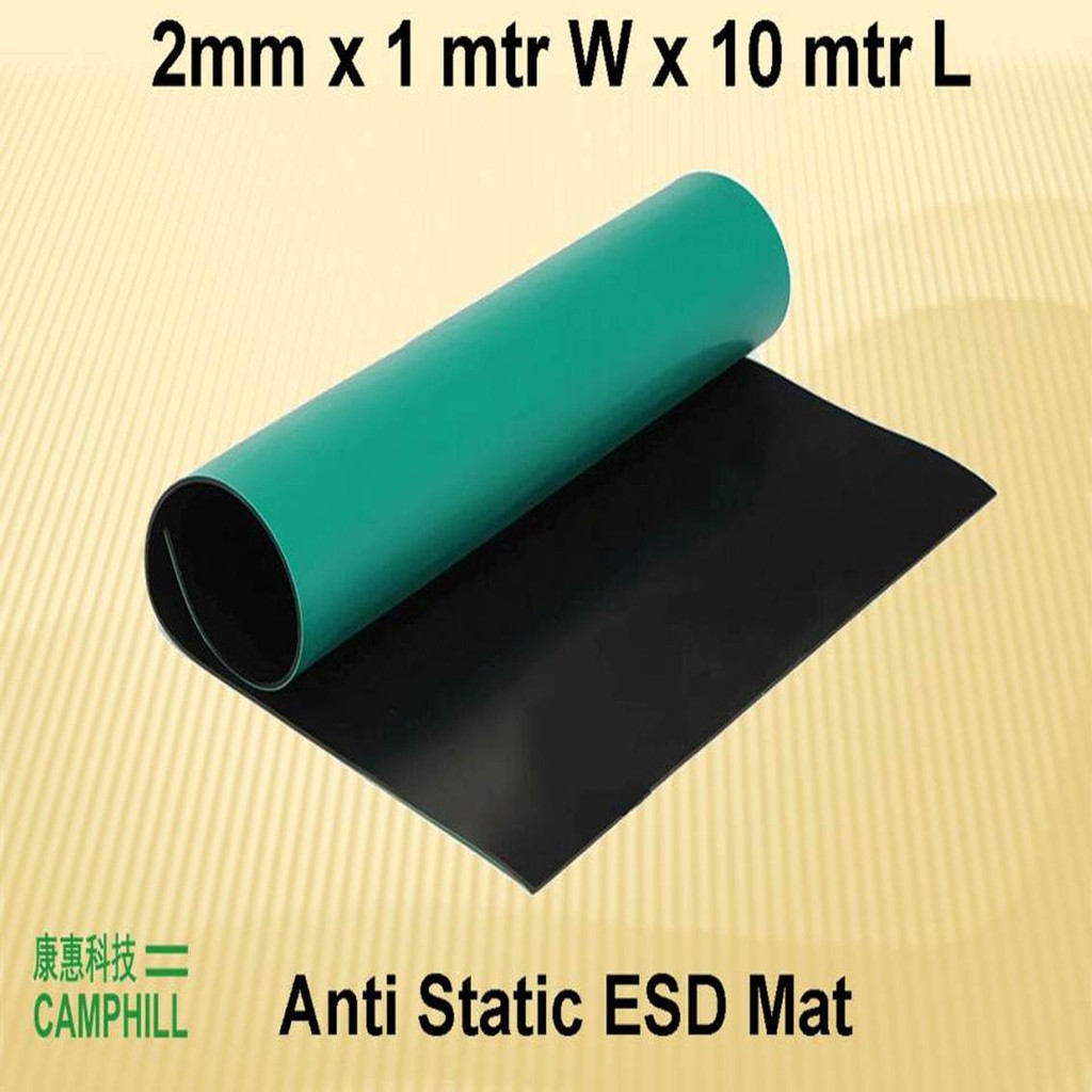 [Ready Stock] ESD Rubber Mat Durable Antistatic Table Mat Shinny Green ...