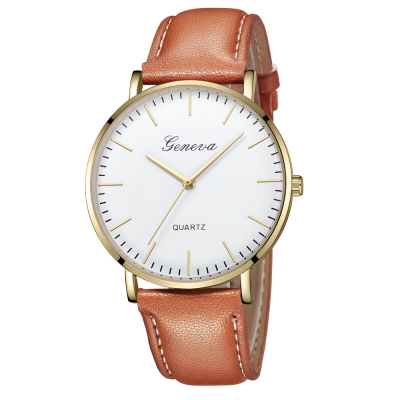 Men Ultra-Thin Belt Fashion Casual Quartz Watch (MULTI-E)