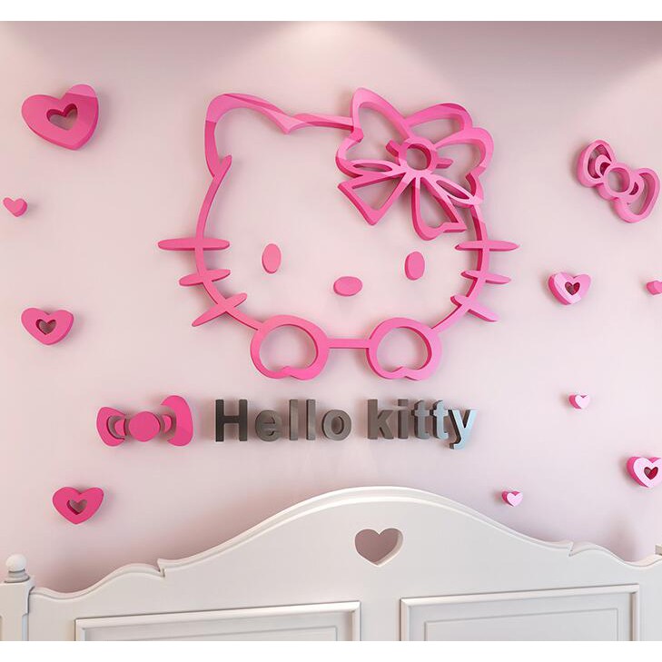 3d Acrylic Hello Kitty Wall Sticker Children S Room Decor Kids Nursery