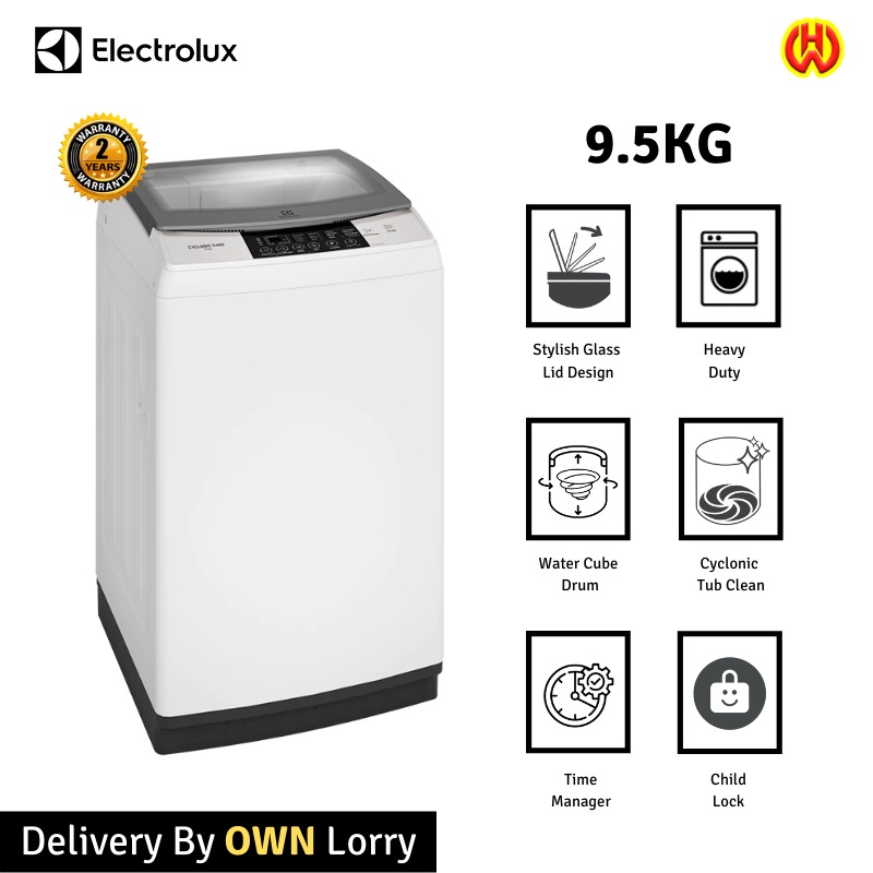 Electrolux 9.5kg Cyclonic Care Wool Function Top Load Washing Machine