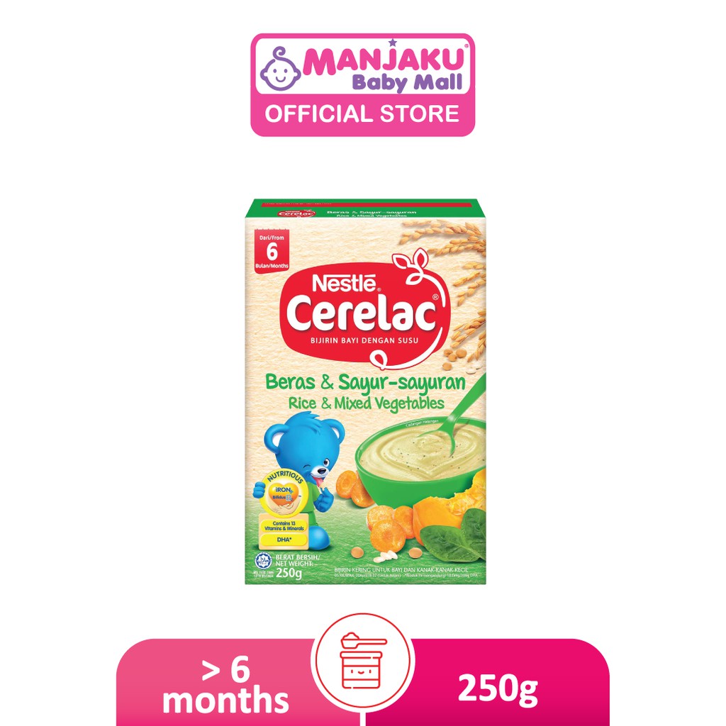 Nestle Cerelac Infant Cereals with Milk Rice & Mixed Vegetables (250g)