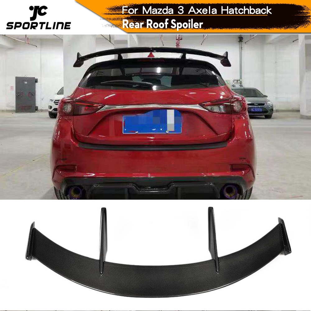 Rear Wing Trunk Spoiler Cover Trim For Mazda 3 Axela 2019-2020 Carbon Fiber Look 