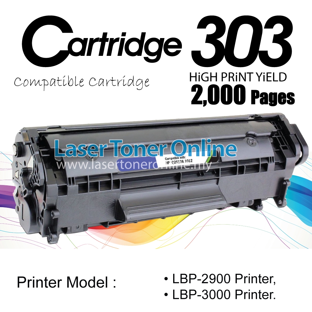 Compatible Canon Cartridge 303 CRG303 CRG 303 Cart 303 LBP 2900 3000 LBP2900 LBP3000 Printer Black Laser Toner ink