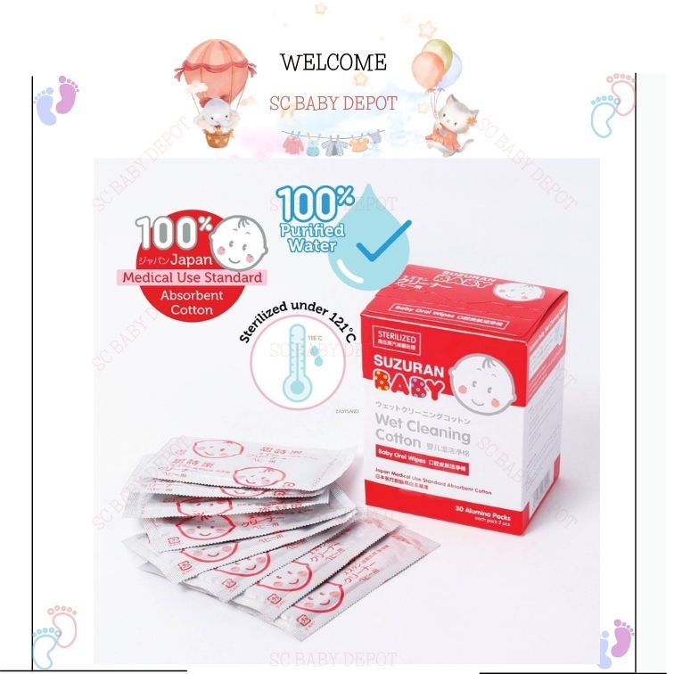 [JPN] Suzuran Japan MedicalGrade Baby Wet Cleaning Cotton, Baby Oral