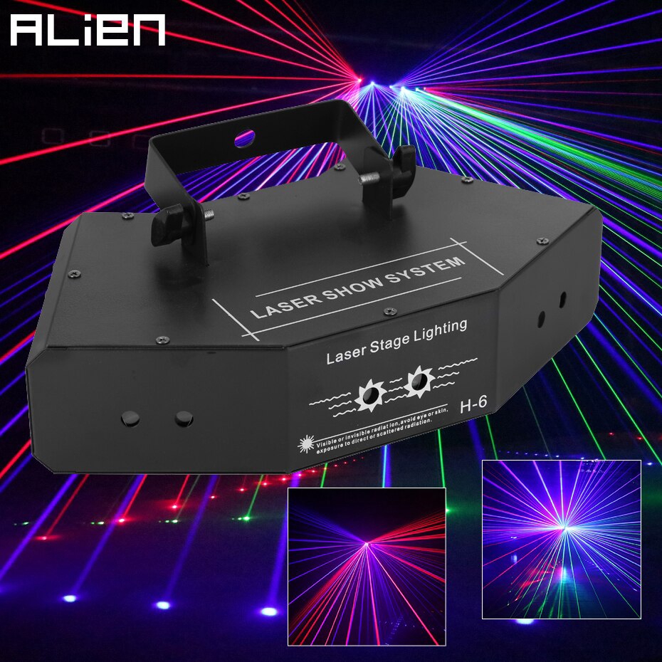RGB Full Color Beam Line Scanner 6 Lens DMX Stage Laser Projector ...