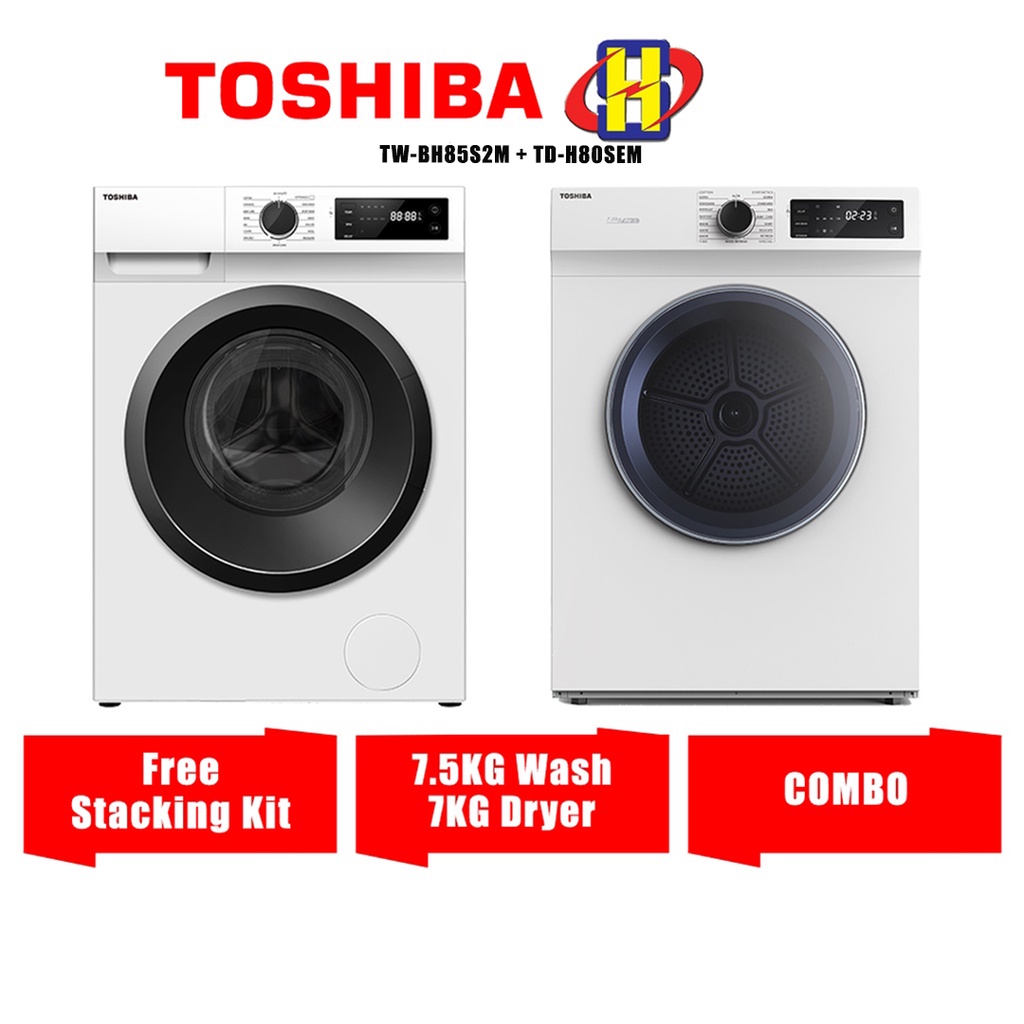 Toshiba Washing Machine And Dryer (7.5KG/7KG) Combo Washer Dryer TW