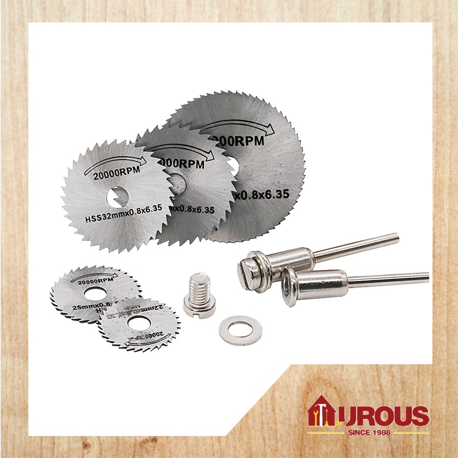 MINI STRAIGHT GRINDER WOOD CUTTING DISC 3.2MM / 6MM SHANK (7PCS/SET