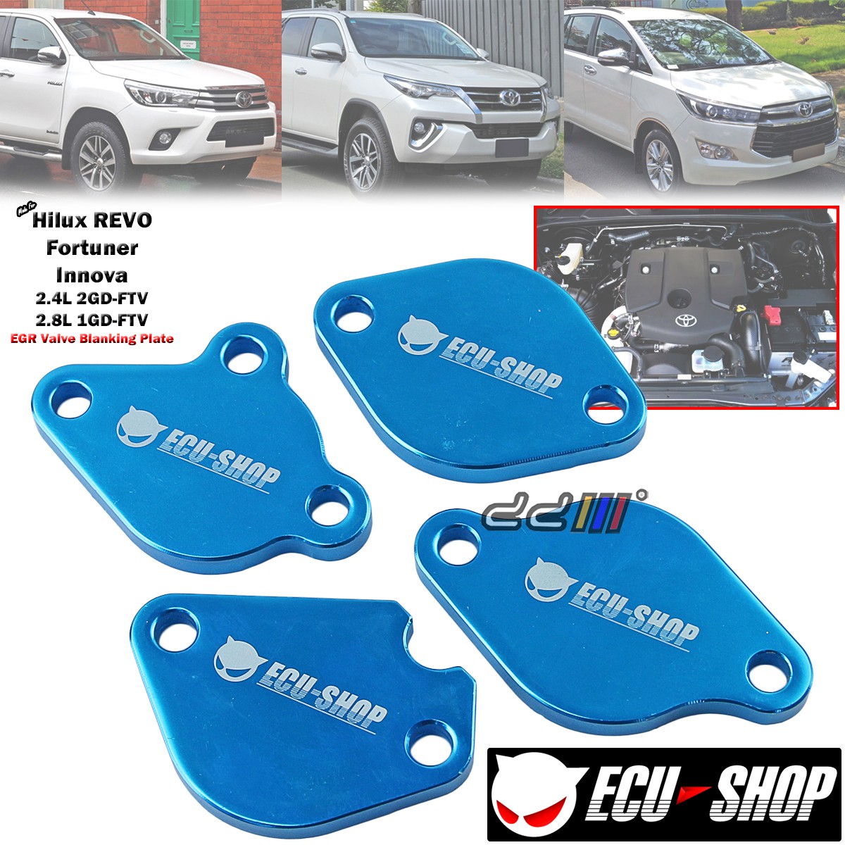 [Ready Stock] ECU Shop EGR Valve Blanking Block Plate For Toyota Hilux