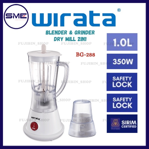 WIRATA 2in1 Blender & Grinder Dry Mill / Mesin Pengisar 350W (BG-288)