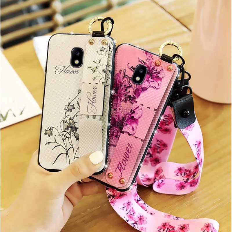 Casing Samsung Galaxy J3 16 J3 Pro 17 J5 Prime J7 16 J7 Pro Soft Phone Case Floral Wristband Back Cover Dormooco Shopee Malaysia