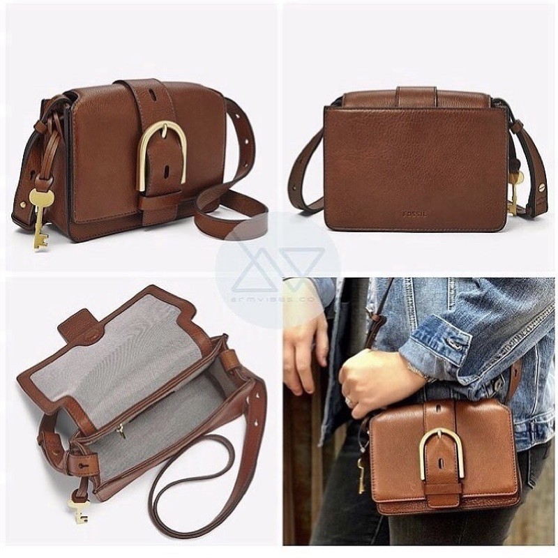 fossil wiley top handle brown